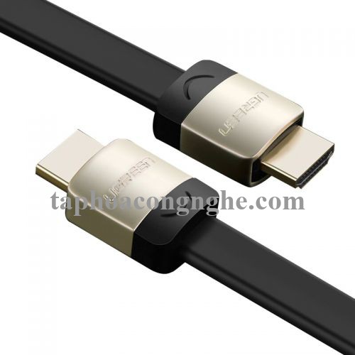 Ugreen 10262 3M màu Đen Cáp tín hiệu HDMI chuẩn 2.0 cáp dẹt đầu bọc hợp kim HD123 30010262